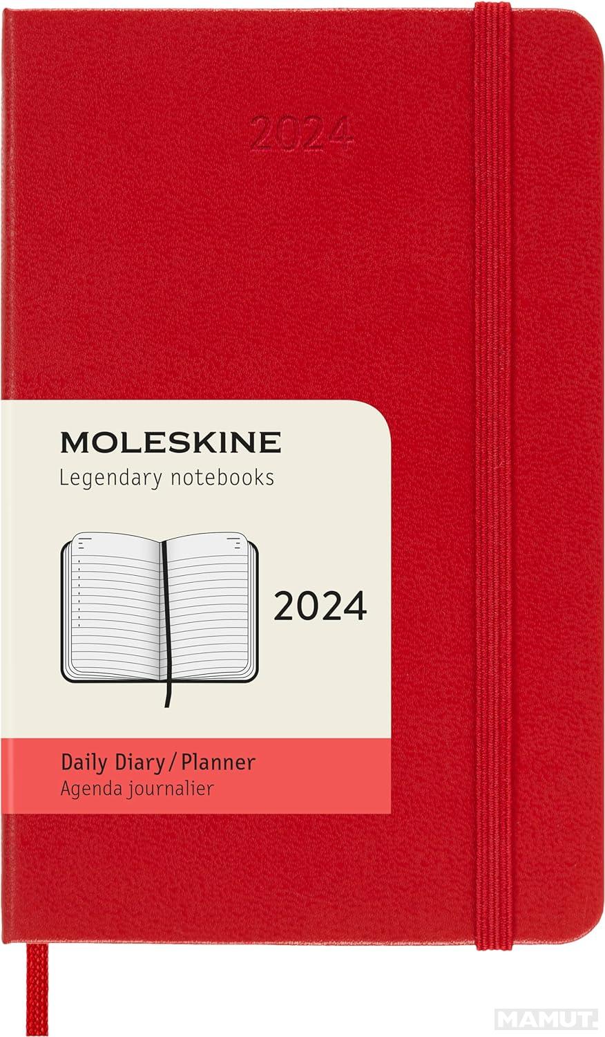 Planer MOLESKINE 2024 Scarlet Red 9x14cm (tvrde korice) 