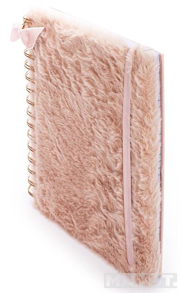 Čupava sveska na linije NEŽNO ROZE 