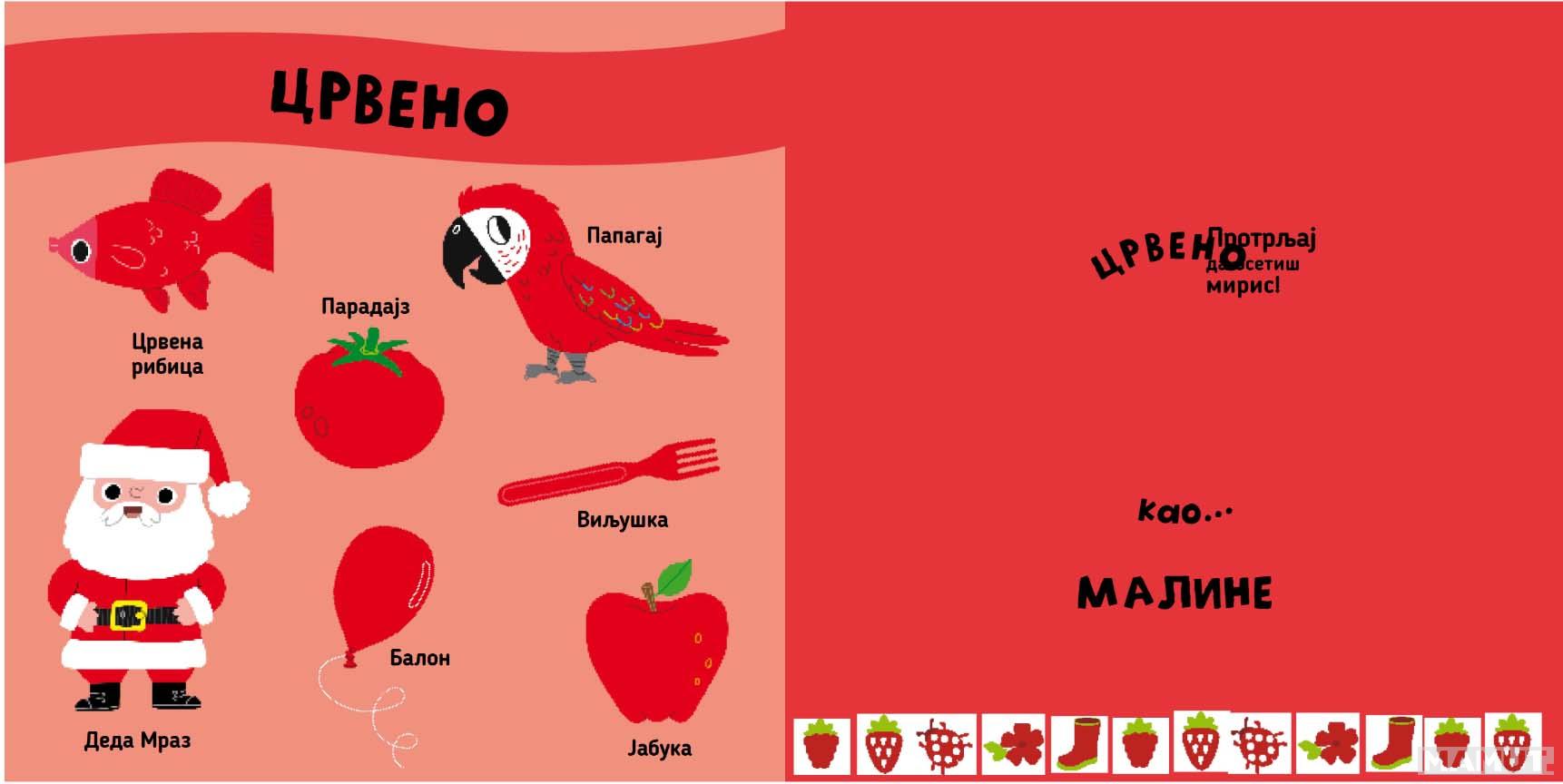 MOJI PRVI MIRISI Moja knjiga mirisa i boja 