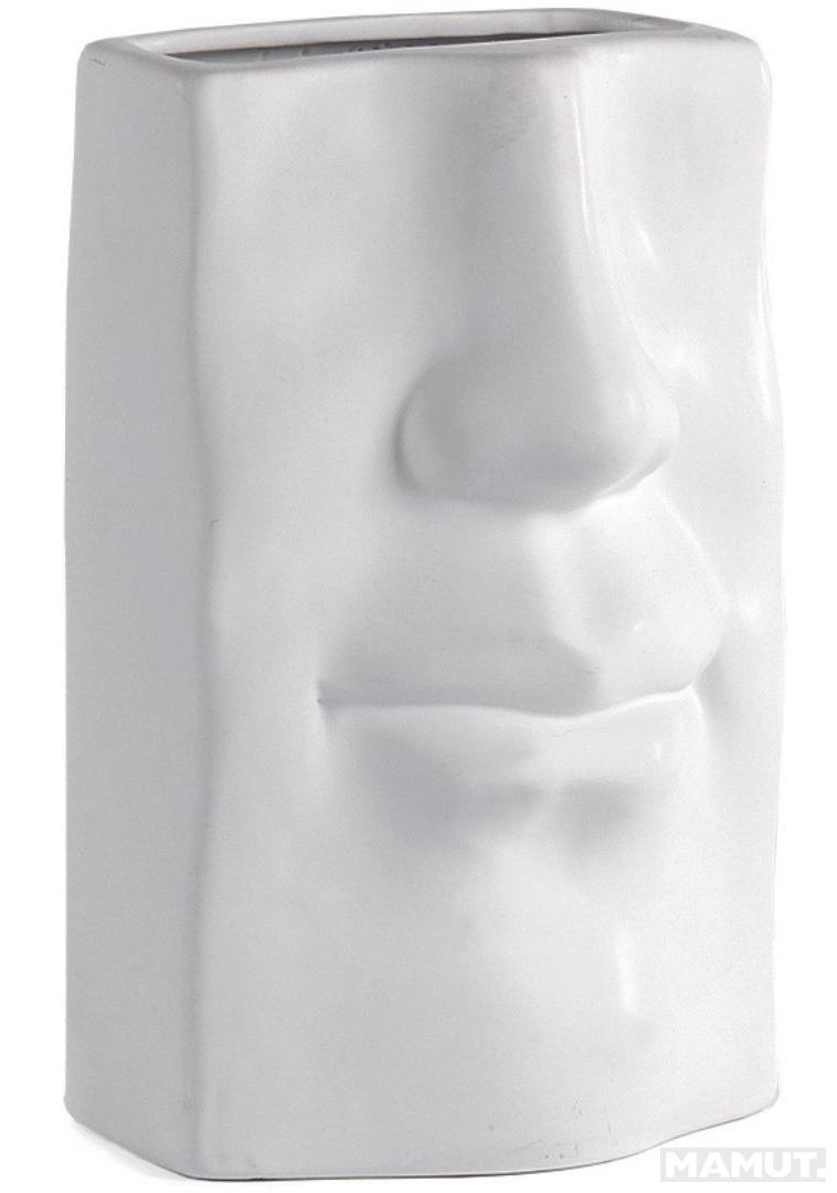 Dekorativna vaza LICE - BELI SATEN 15,5x25cm 