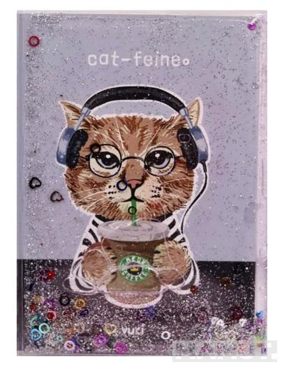 NOTES A5 Glitter Cat 
