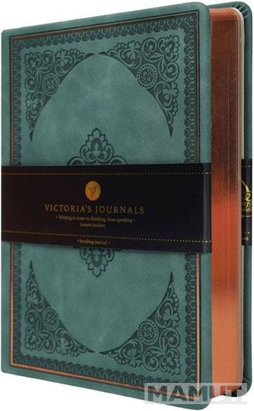 VICTORIA'S JOURNALS notes A5 na linije OLD BOOK - ZELENI 