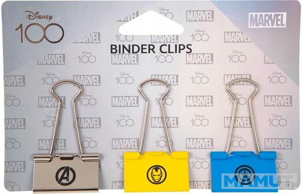 Set tri metalne štipaljke MARVEL 25mm 