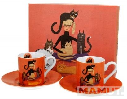 Set dve šolje za espreso CAT'S WORLD - CINDY & KITTIES 90ml 