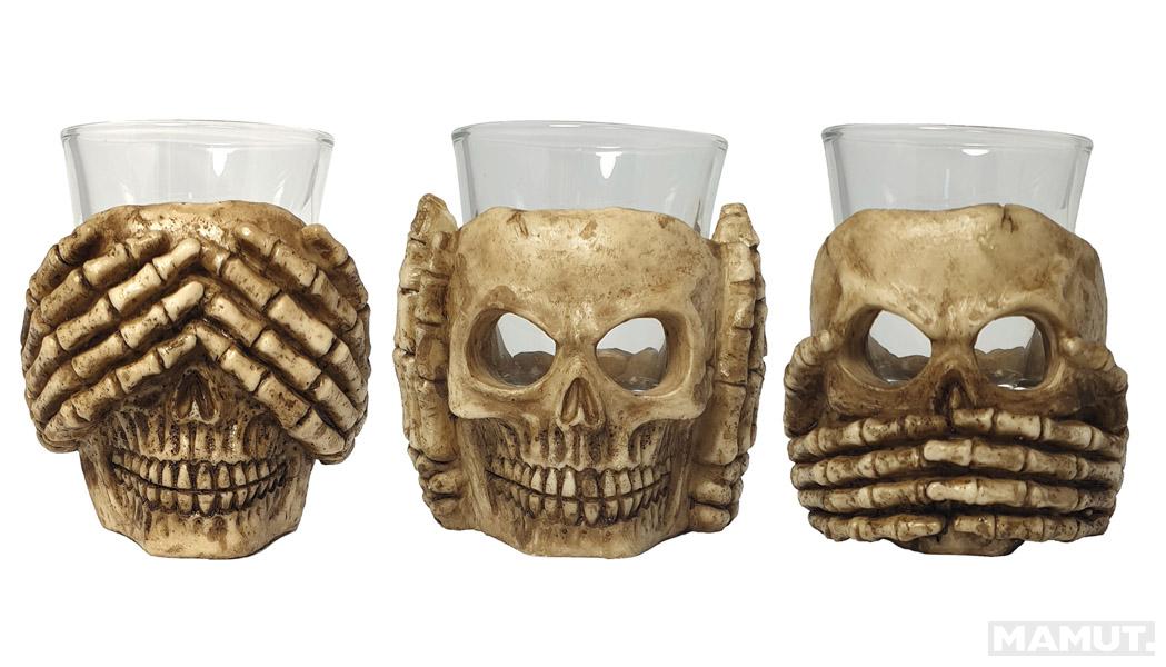 Set  tri čaše za šot SKELETON 