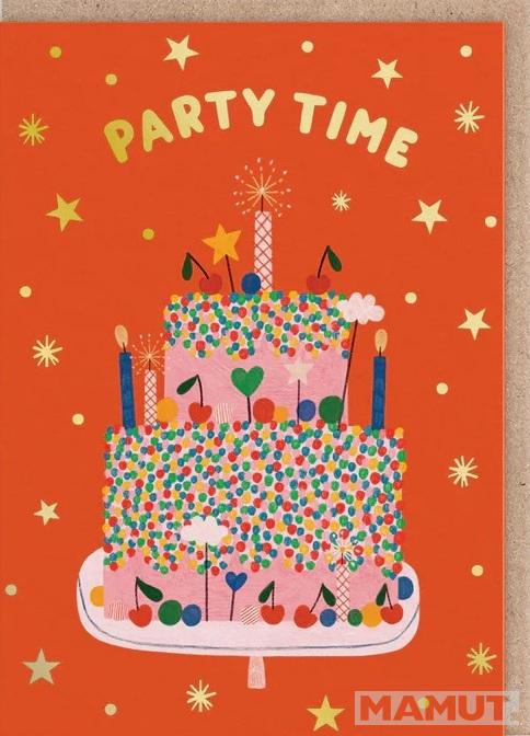Rođendanska čestitka PARTY TIME RED CAKE 