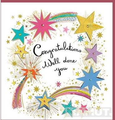 Čestitka CONGRATULATIONS STAR 
