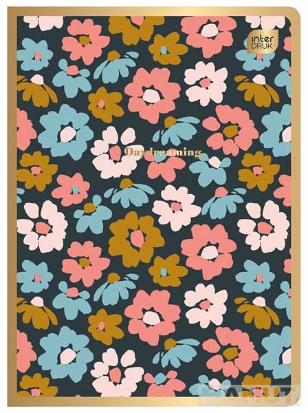 Sveska A5, linije, METALLIC FLORAL 