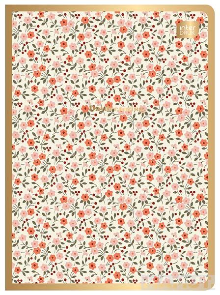 Sveska A5, linije, METALLIC FLORAL 