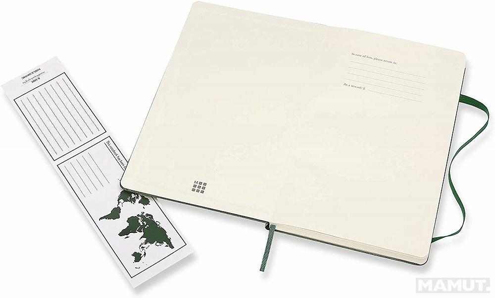 Notes 13 x 21 MOLESKINE Myrtle Green, tvrdi povez, na kvadratiće 