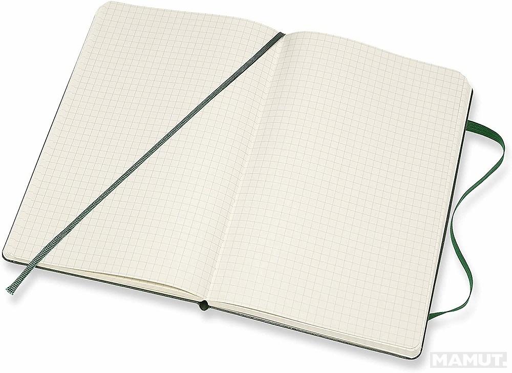 Notes 13 x 21 MOLESKINE Myrtle Green, tvrdi povez, na kvadratiće 