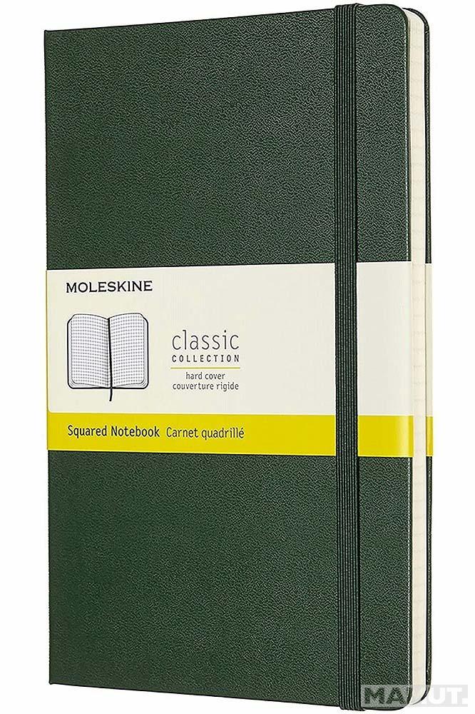 Notes 13 x 21 MOLESKINE Myrtle Green, tvrdi povez, na kvadratiće 