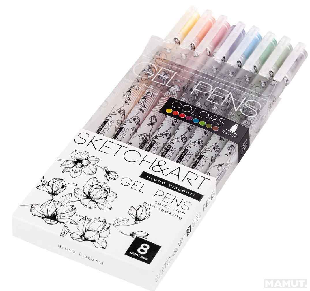 Gel pen SKETCH&ART, 8 kom, 0.5mm NEON 