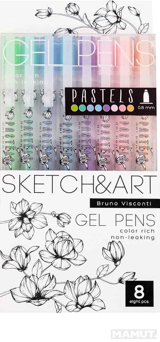 Gel pen SKETCH&ART, 8 kom, 1.0mm GLITTER 