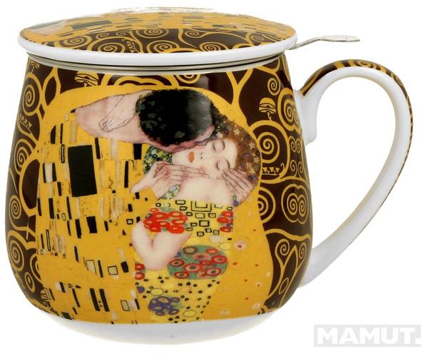 Šolja sa infuzerom  THE KISS BROWN GUSTAV KLIMT 