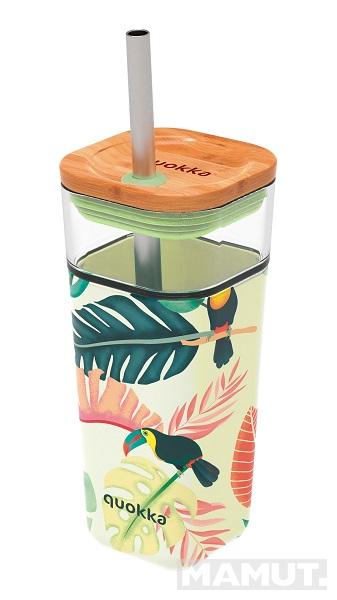 Staklena čaša sa slamčicom QUOKKA TROPICAL TOUCANS 540ml 