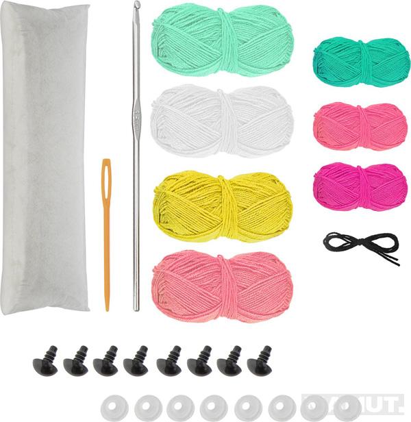 Kreativni set za heklanje PRASE, ZEKA, PILE, OKTOPOD 
