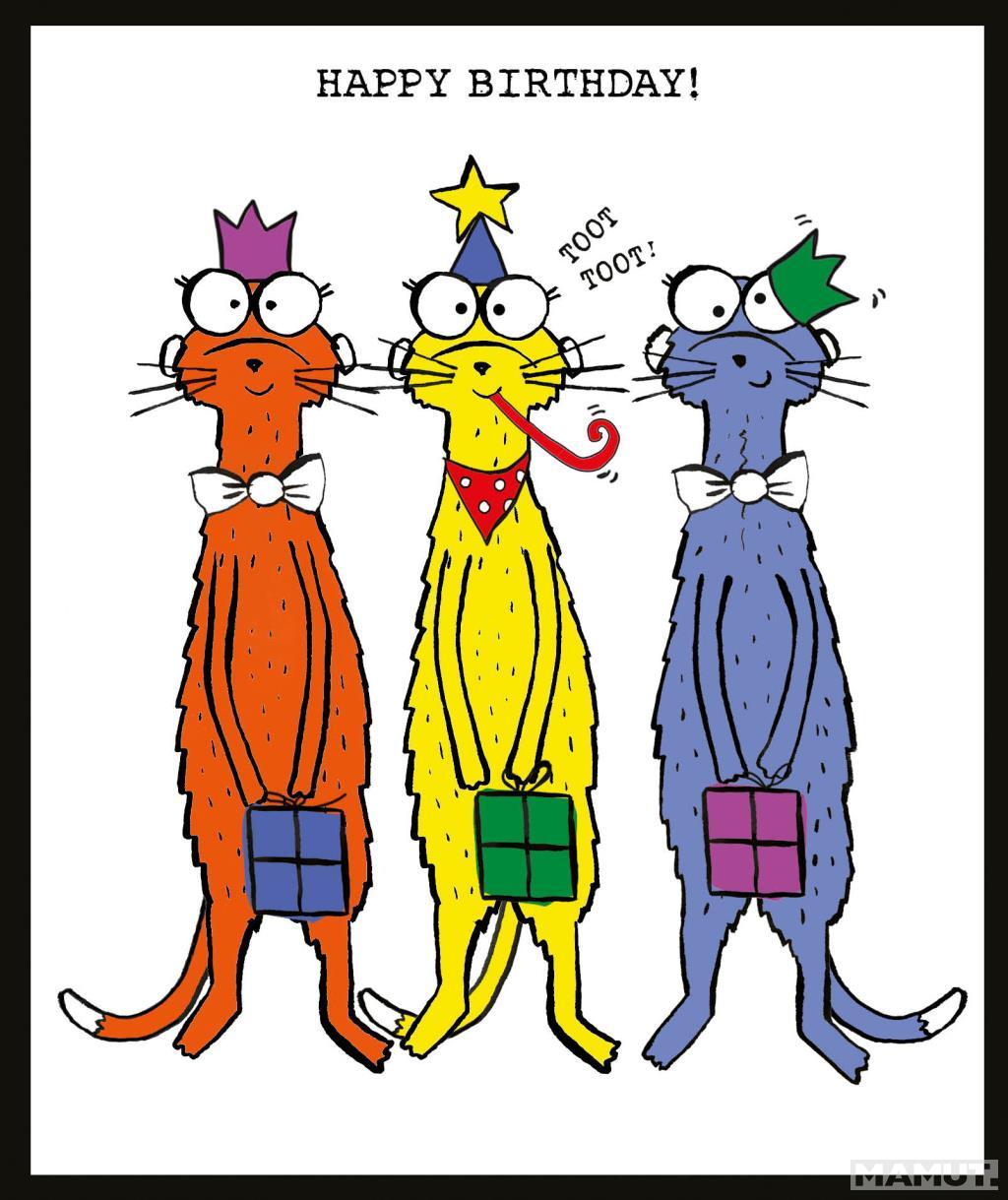 Rođendanska čestitka THREE MEERCATS 