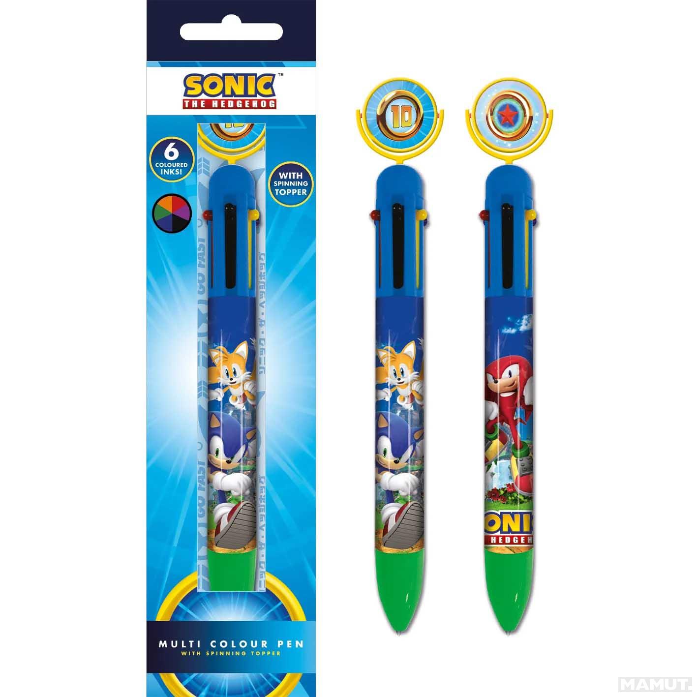 Hemijska olovka sa 6 boja SONIC THE HEDGEHOG Ring Spin 