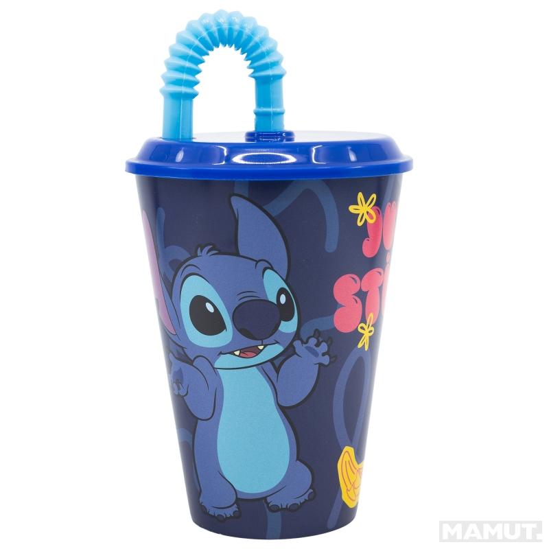 Plastična čaša sa slamčicom STITCH PALMS 