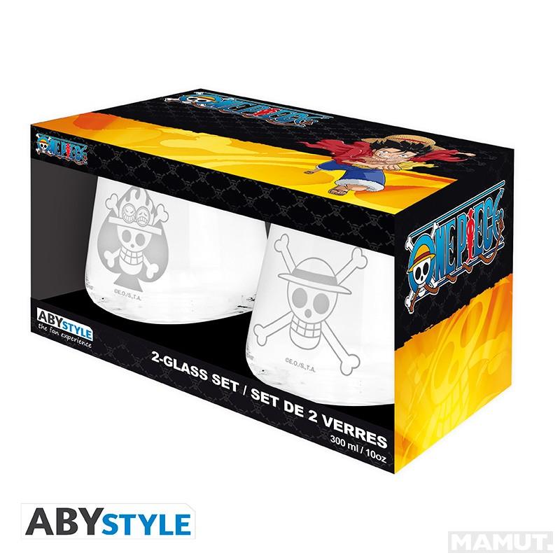 Set dve čaše 300ml ONE PIECE Luffy & Ace 