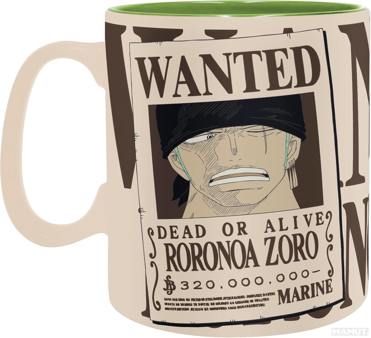 Šolja 460ml ONE PIECE Zoro & Wanted 