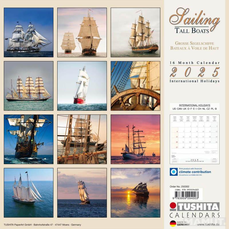 Zidni kalendar SAILING TALL BOATS 2025 