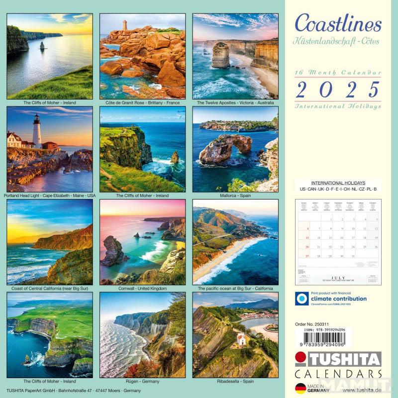 Zidni kalendar COASTLINES 