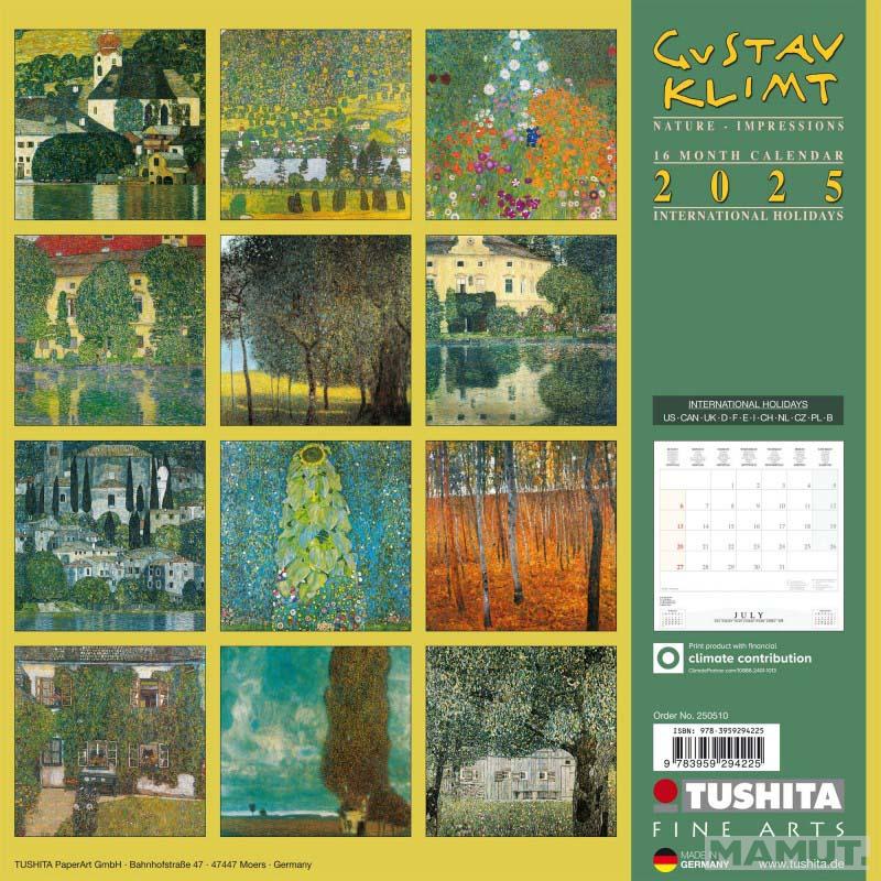 Zidni kalendar GUSTAV KLIMT - NATURE IMPRESSIONS 2025 