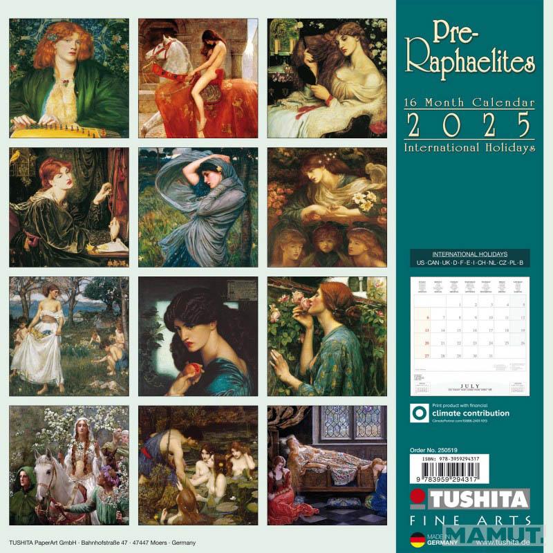 Zidni kalendar PRE-RAPHAELITES 2025 