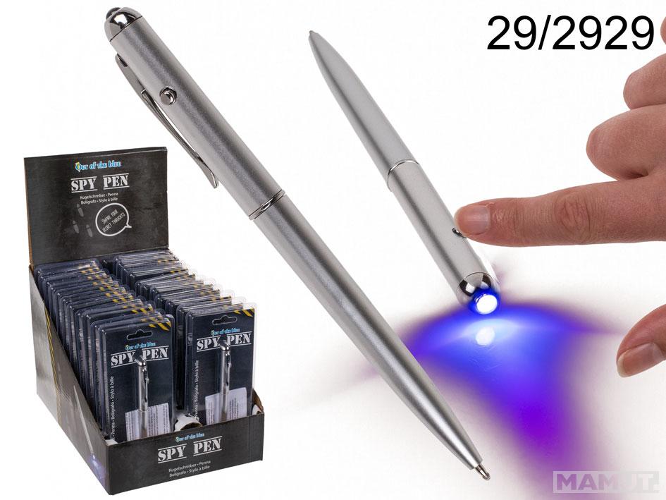 Secret Message Pen, Spy Pen, with invisible ink & UV-light (incl. batteries) ca. 13 cm, 24 pcs per d 