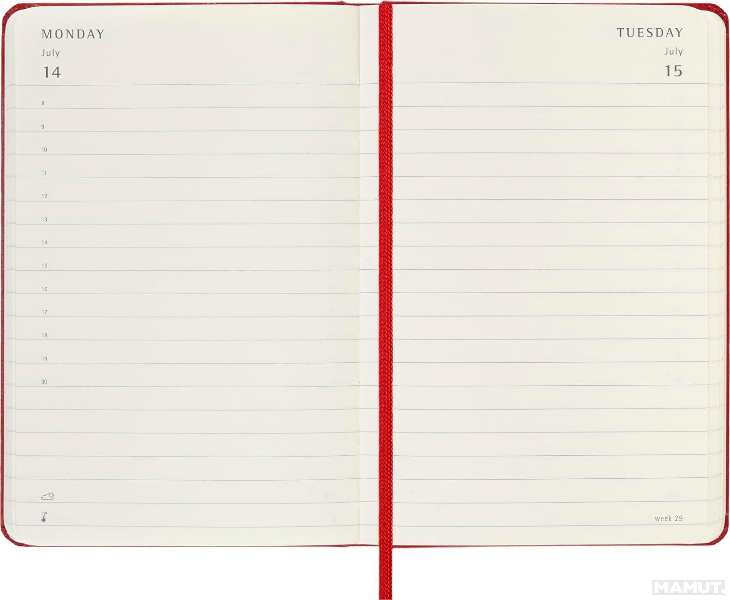 MOLESKINE datumirani planer 2025 TP CRVENI 9x14cm 