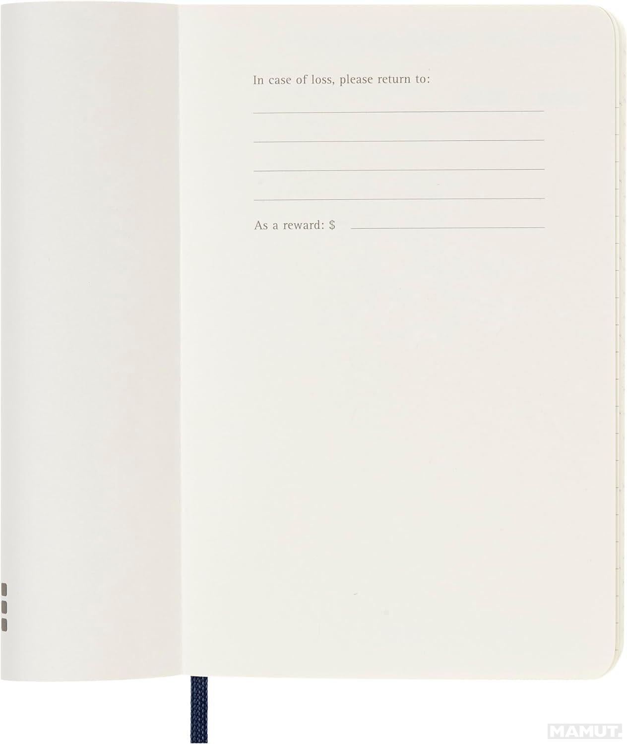 MOLESKINE datumirani nedeljni planer 2025 MP PLAVI 9x14cm 