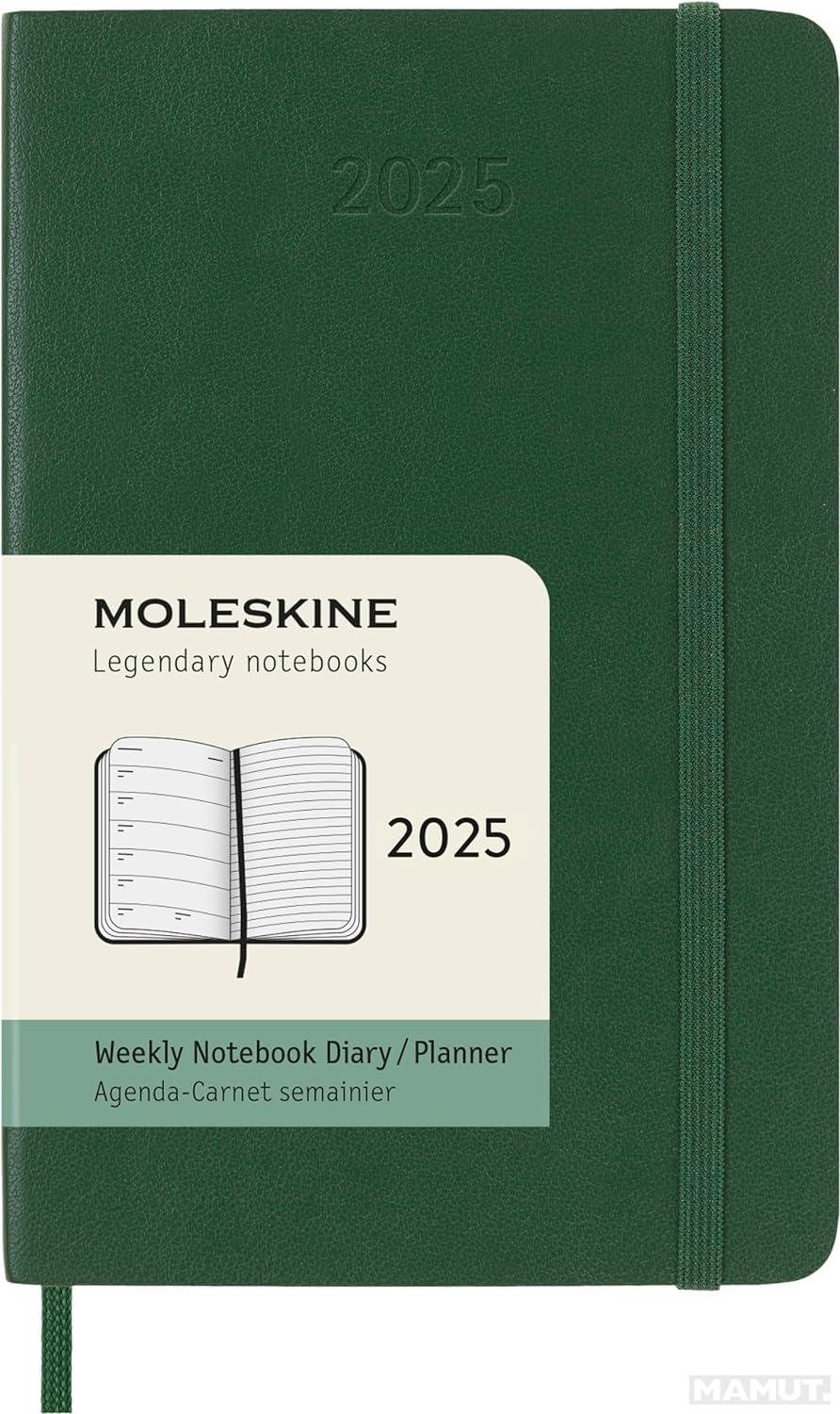 MOLESKINE datumirani nedeljni planer 2025 MP ZELENI 9x14cm 