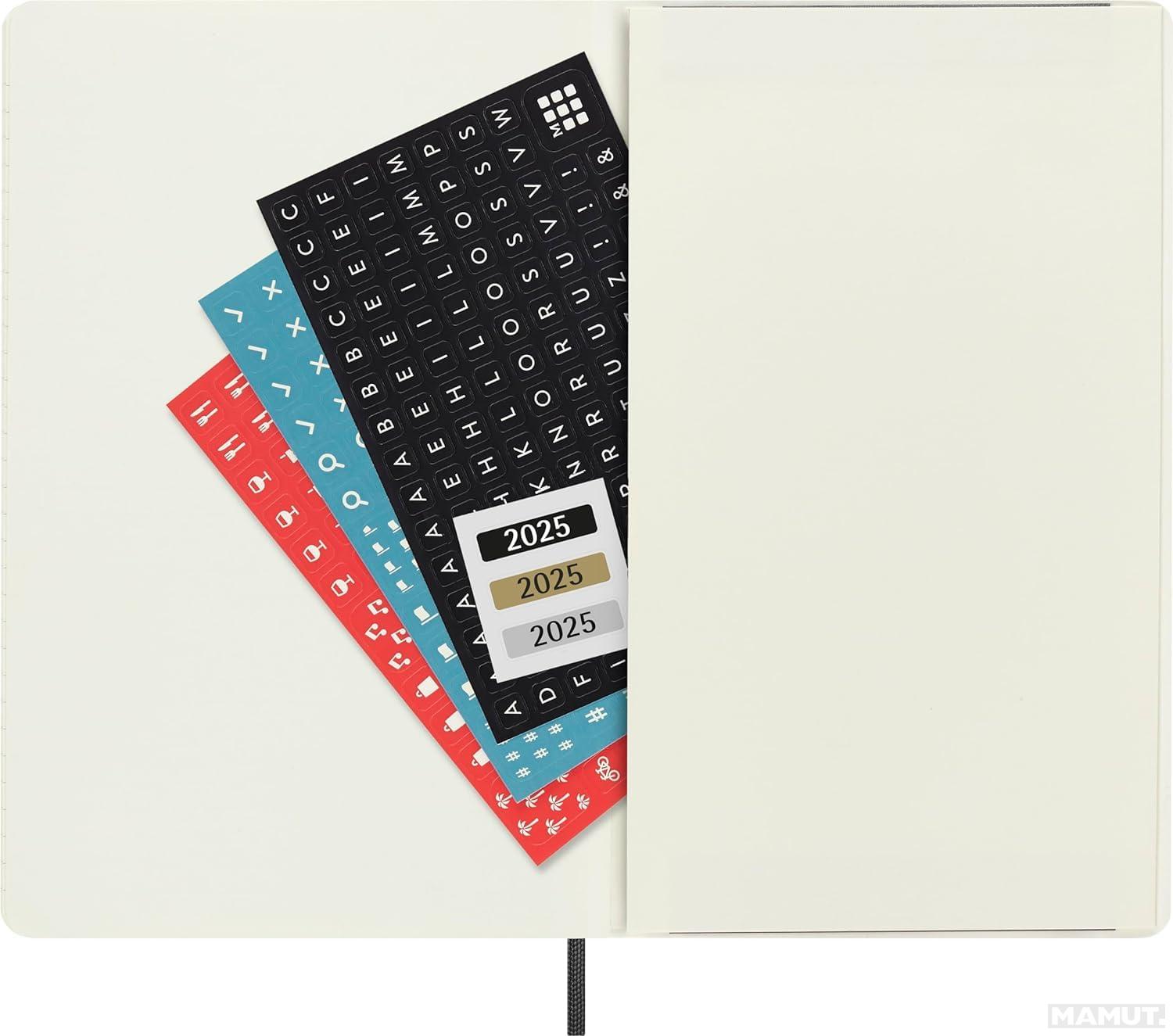 MOLESKINE datumirani nedeljni planer 2025 MP CRNI 13x21cm 