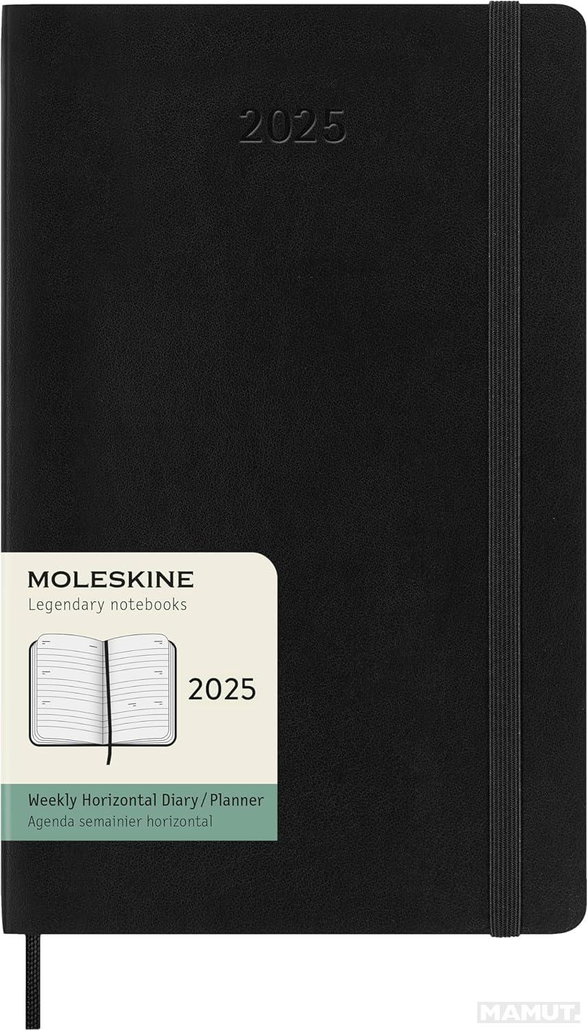 MOLESKINE datumirani nedeljni planer 2025 MP CRNI 13x21cm 