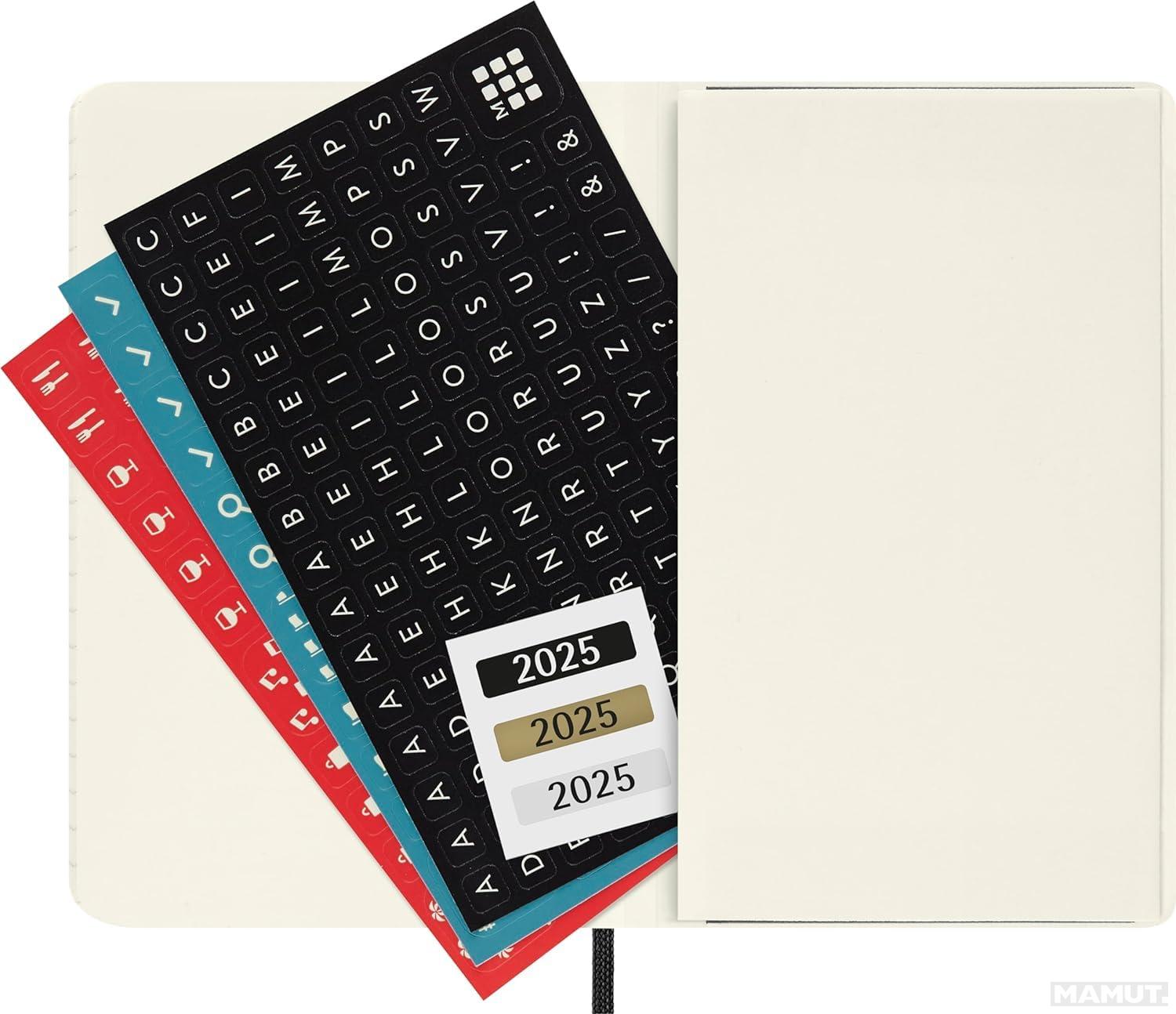 MOLESKINE datumirani nedeljni planer 2025 MP CRNI 9x14cm 