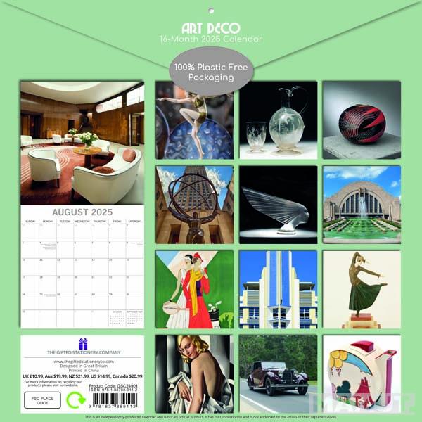 Zidni kalendar  ART DECO 2025 