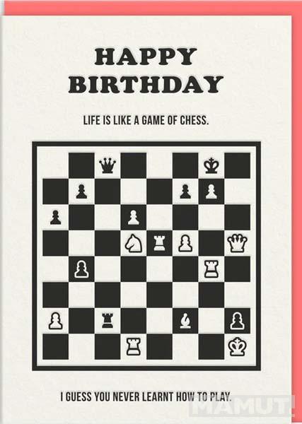 Rođendanska čestitka LIFE IS LIKE CHESS