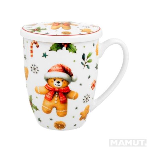 Novogodišnja šolja sa poklopcem i infuzerom CHRISTMAS CUTIES 