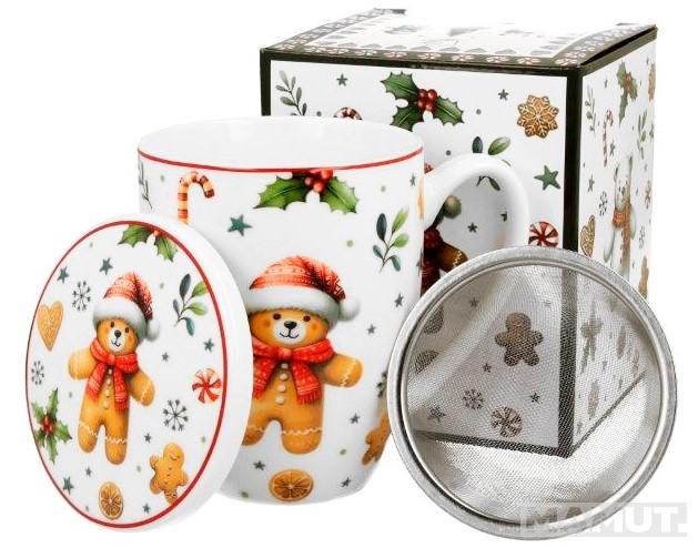 Novogodišnja šolja sa poklopcem i infuzerom CHRISTMAS CUTIES 