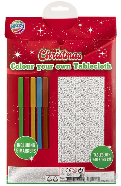 Novogodišnji stolnjak za bojenje markerima 240x128cm 