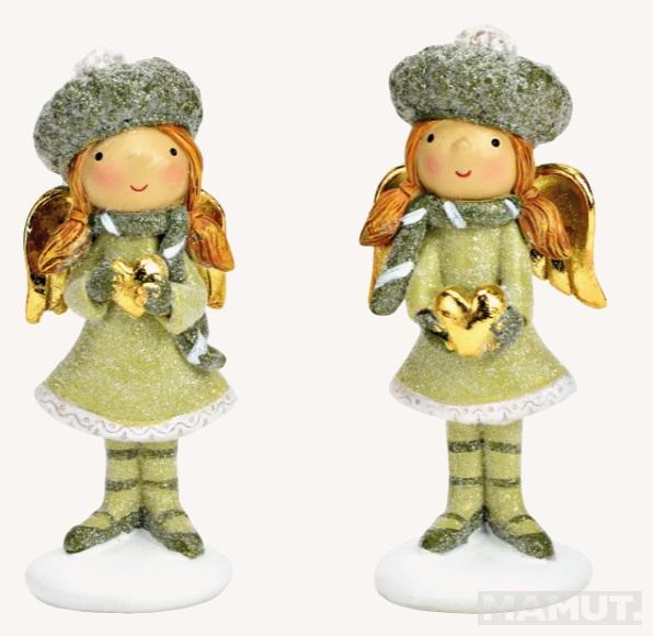 Novogodišnja figura ANĐEO SA SRCEM 11cm (više vrsta) 