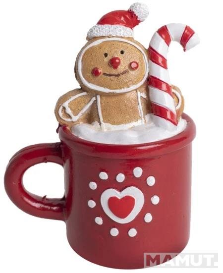 Novogodišnji ukras CRVENA ŠOLJICA I KOLAČIĆ 