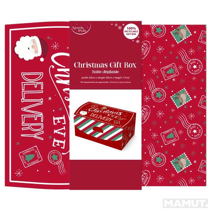 Novogodišnja sklopiva papirna kutija XMAS EVE  20x30x17cm 