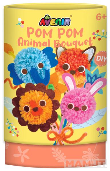 Kreativni set POM POM BUKET - ŽIVOTINJE 