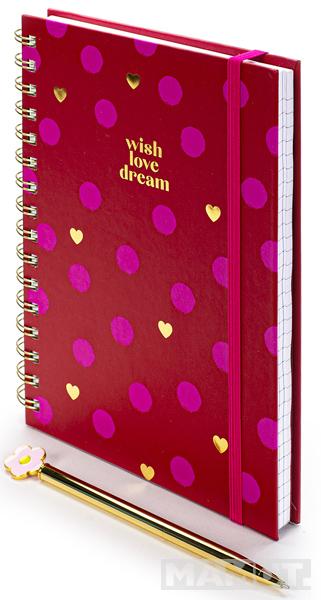 Notes na linije sa olovkom WISH, LOVE, DREAM 