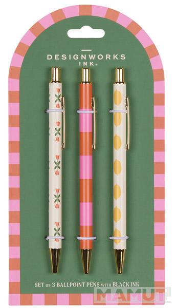 Set tri olovke FLOWER, STRIPE, LEMON 