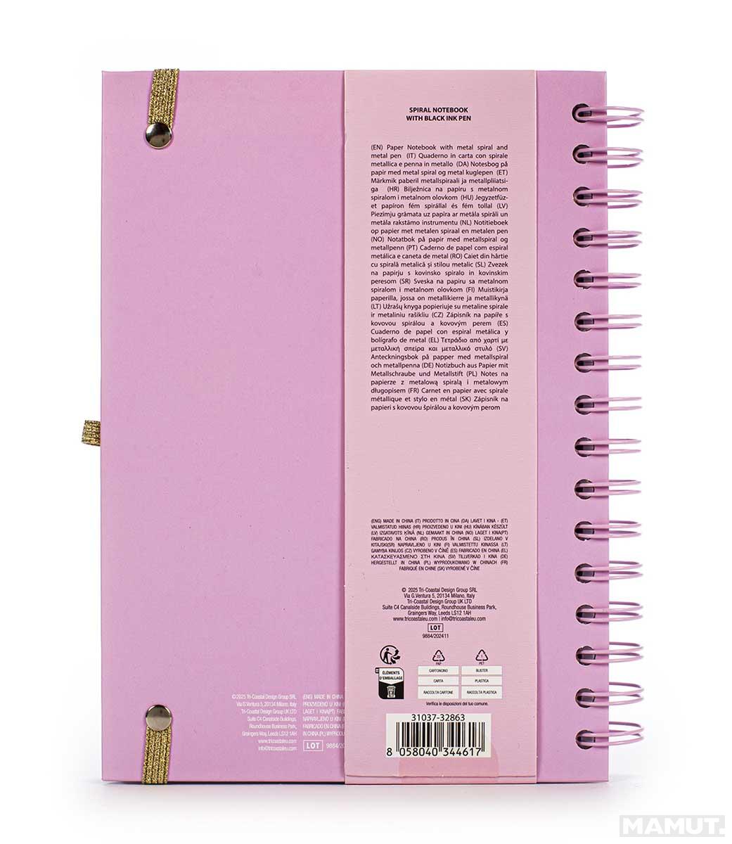 Notes sa spiralom A5 i olovka POSH POP 