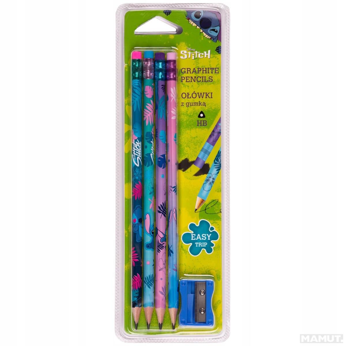 Set grafitnih olovaka HB 4 kom, DISNEY CORE Lilo & Stitch 